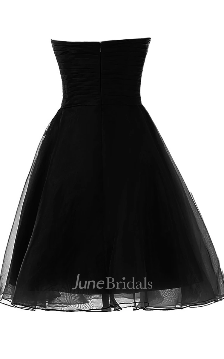 Strapless A-line Wedding Dress With Lace Appliques