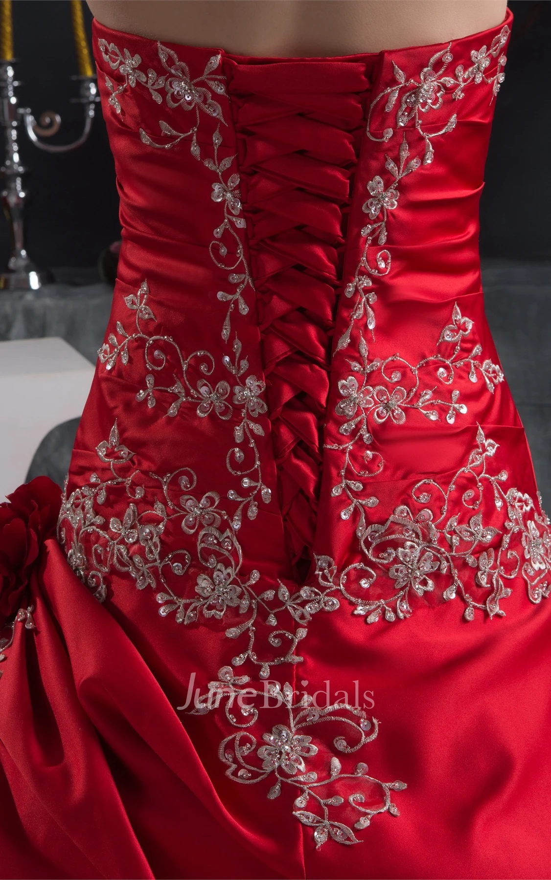 Sweetheart Pick-Up Ball Gown with Beading and Embroideries