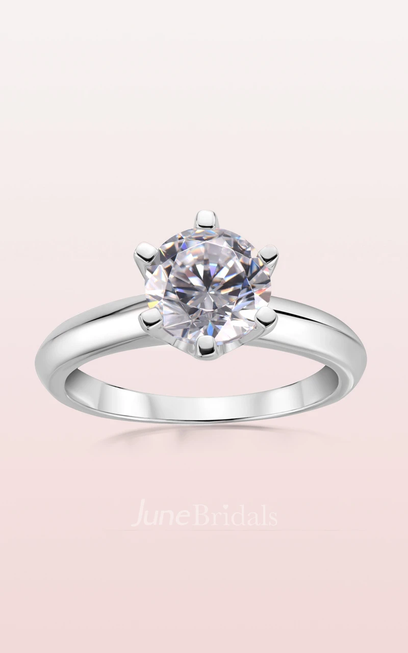 Classic Round Cut 925 Silver Wedding Rings