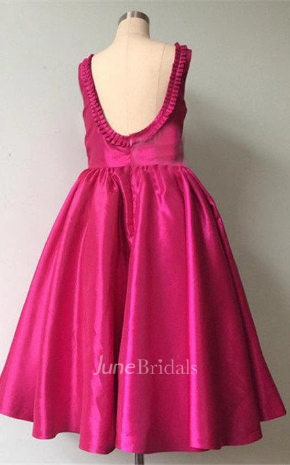 Sleeveless Taffeta Dress With Backless