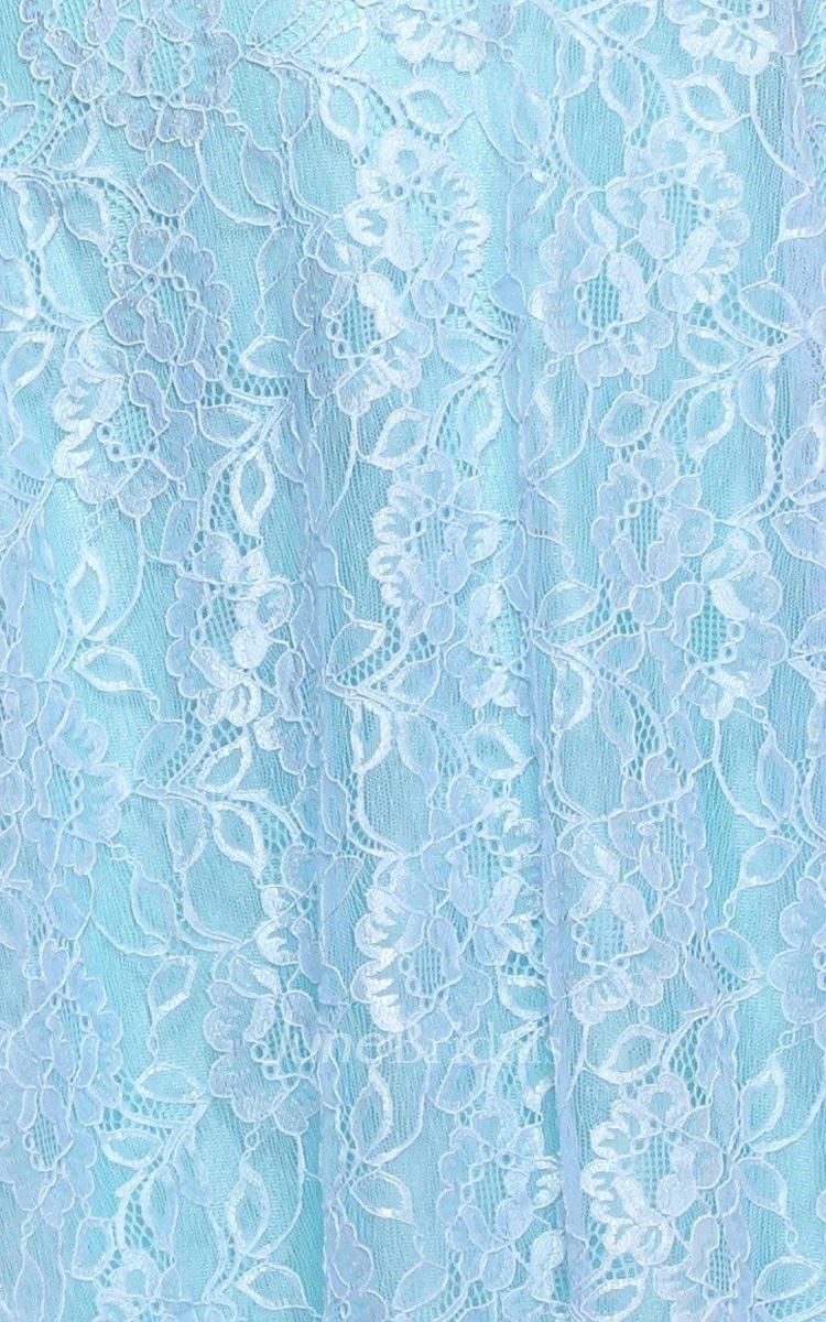 Sleeveless V-neck A-line Short Dress With Lace