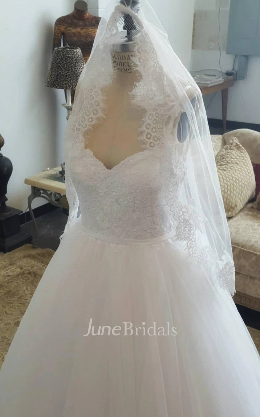 Ball Gown Tulle Lace Satin Weddig Dress