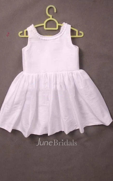 Sleeveless Scoop Neck Taffeta Flower Girls Hot New Cute Gown