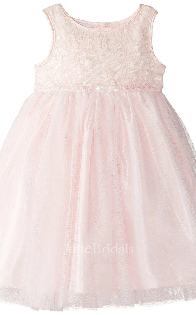 Lovely Cap-sleeved Scoop-neck Dress With Bow