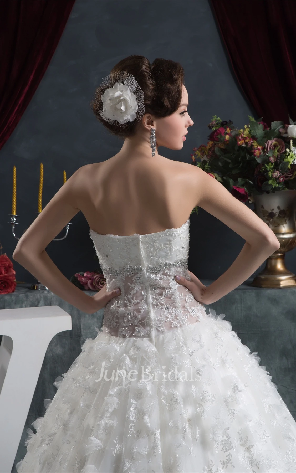 Sweetheart Lace Ball Gown with Beading and Illusion Waist
