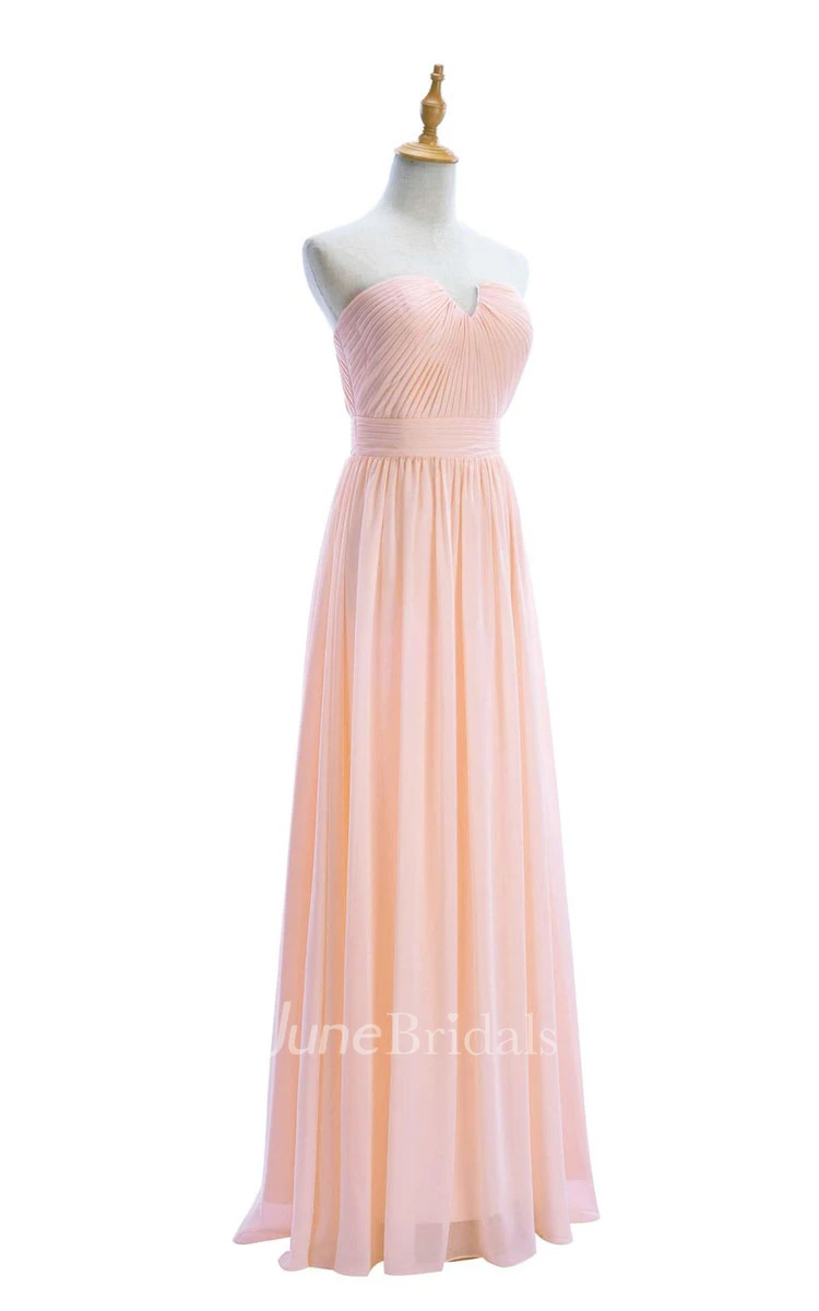 One-shoulder Sweetheart Long Empire Dress With Side Slit