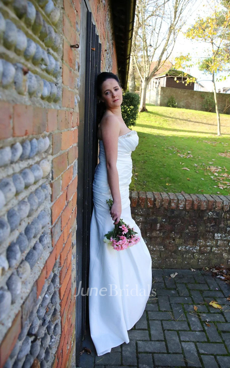 Duchess Satin Fit And Flare Wedding Dress