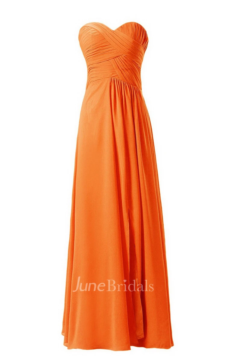Chic Sweetheart Ruched A-line Gown With Zipper Back