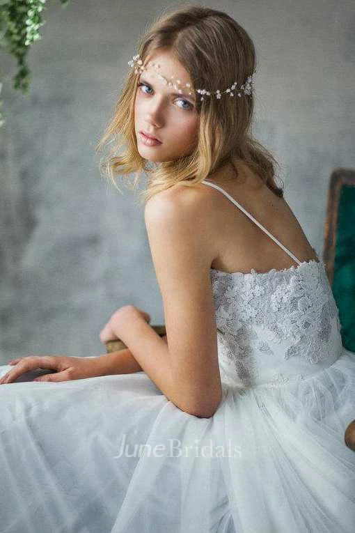 Sweetheart A-Line Appliques Lace Wedding Dress