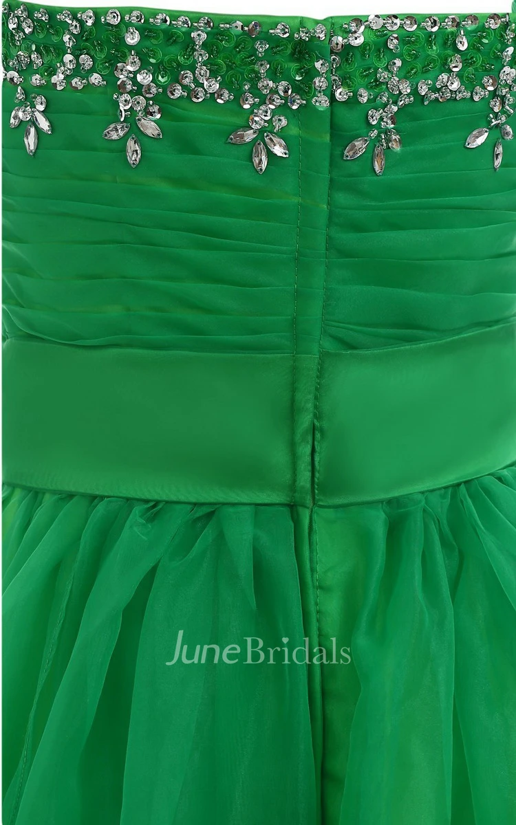 Sweetheart A-line Long Gown With Leaf Beadings