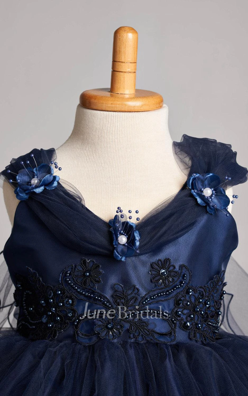 Elegant Vintage Cap Sleeve V-neck Tulle Dress