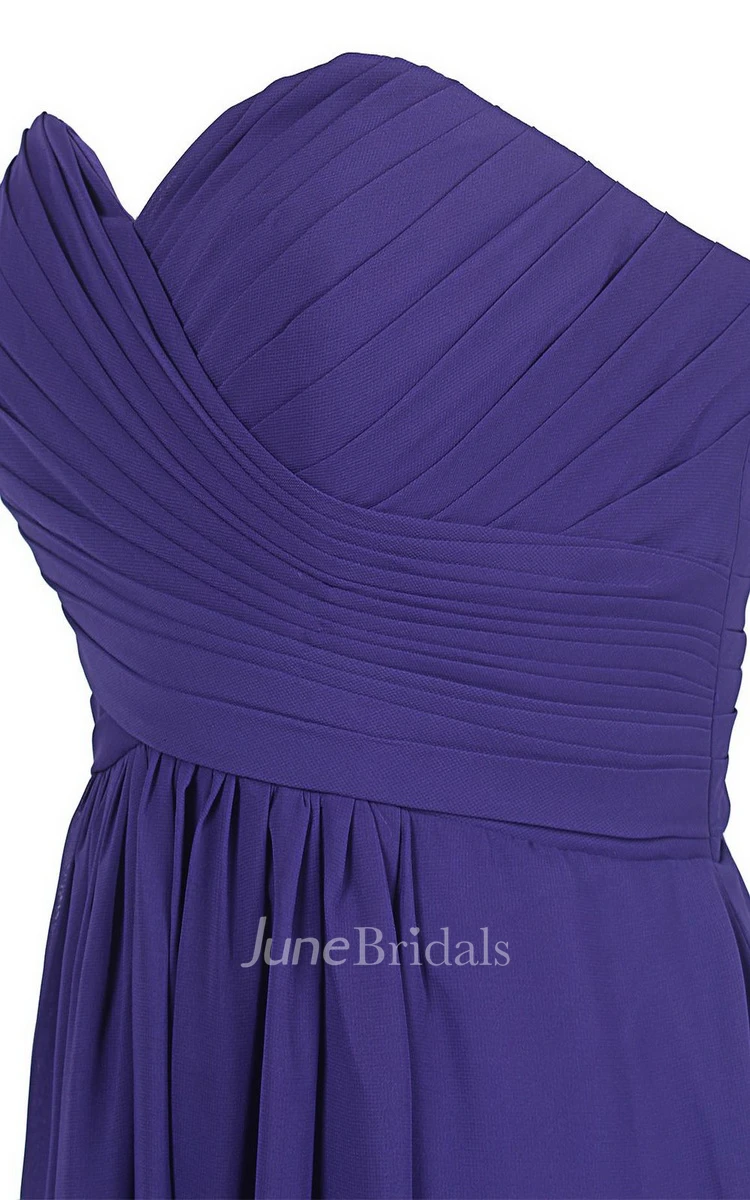 Basque Waist Long Chiffon Dress With Zipper Back