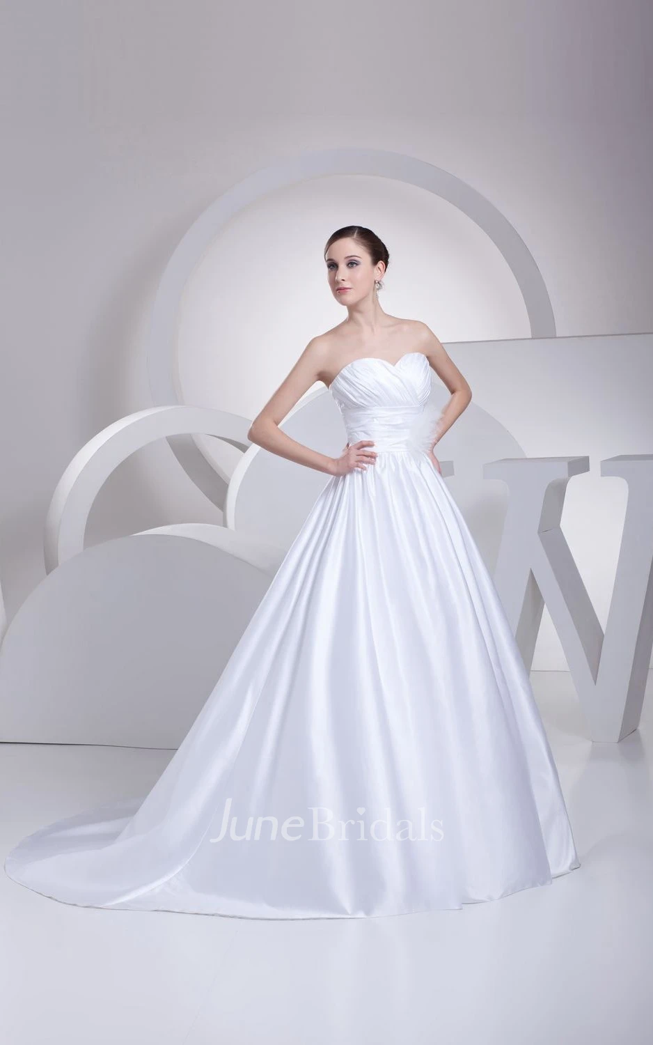 Glamorous Sweetheart Criss-Cross A-Line Dress With Floral Waist