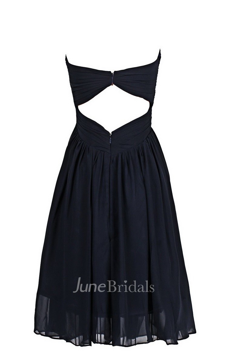 Black Short Strapless Sweetheart Dress