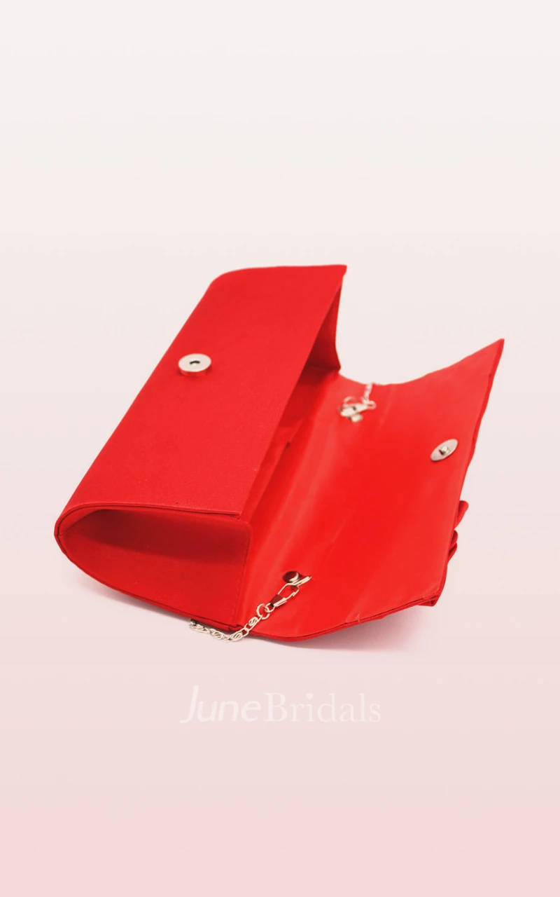 Satin Handbag with Flower