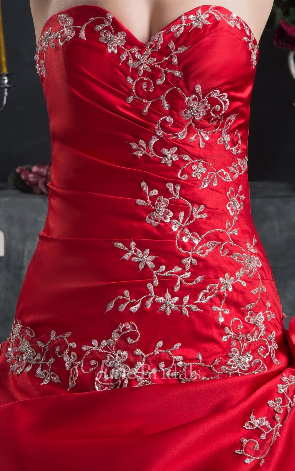 Sweetheart Pick-Up Ball Gown with Beading and Embroideries