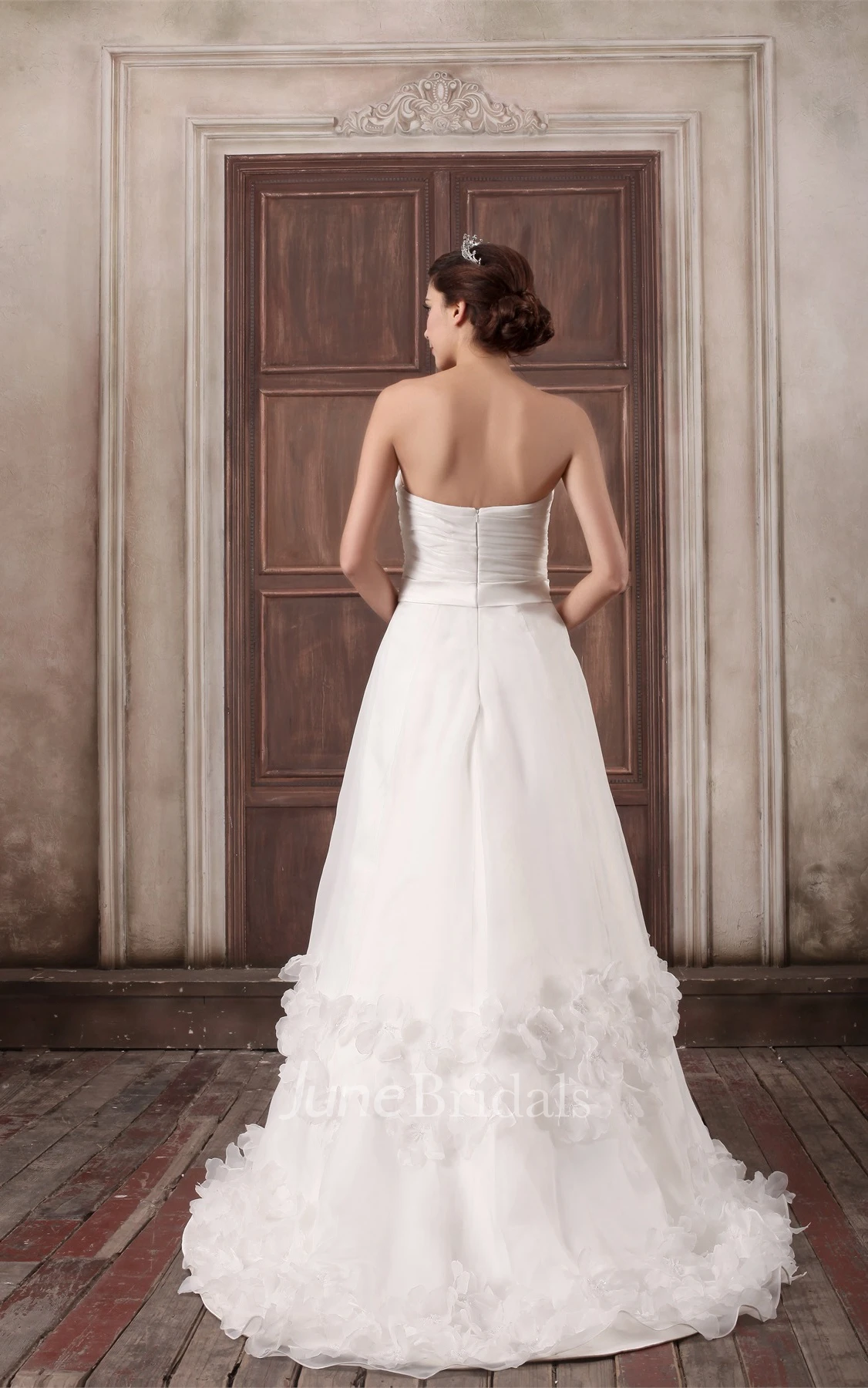 Sweetheart Criss-Cross A-Line Dress with Flower