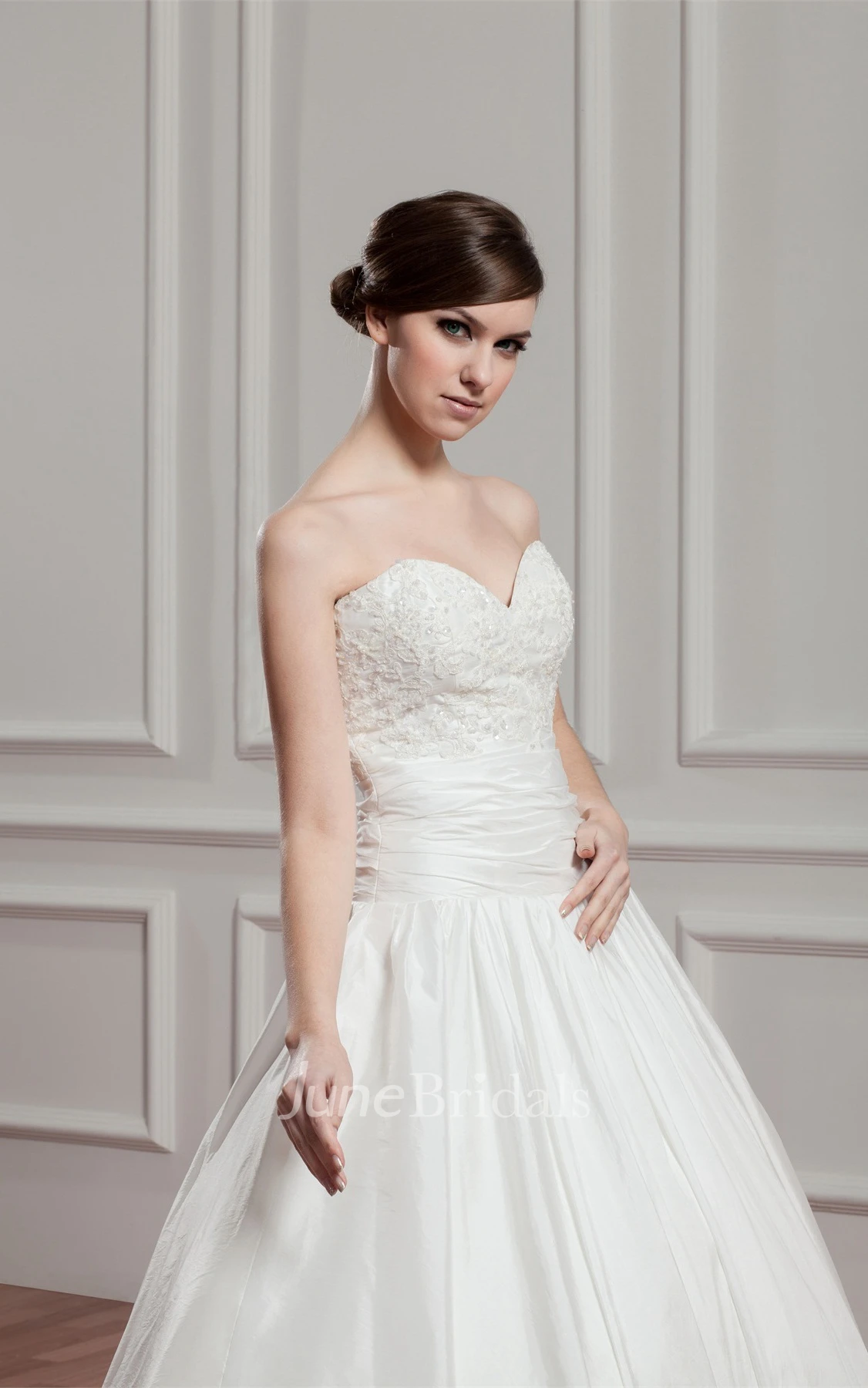 Sweetheart Pleated Ball Gown with Beading and Ruched Waist