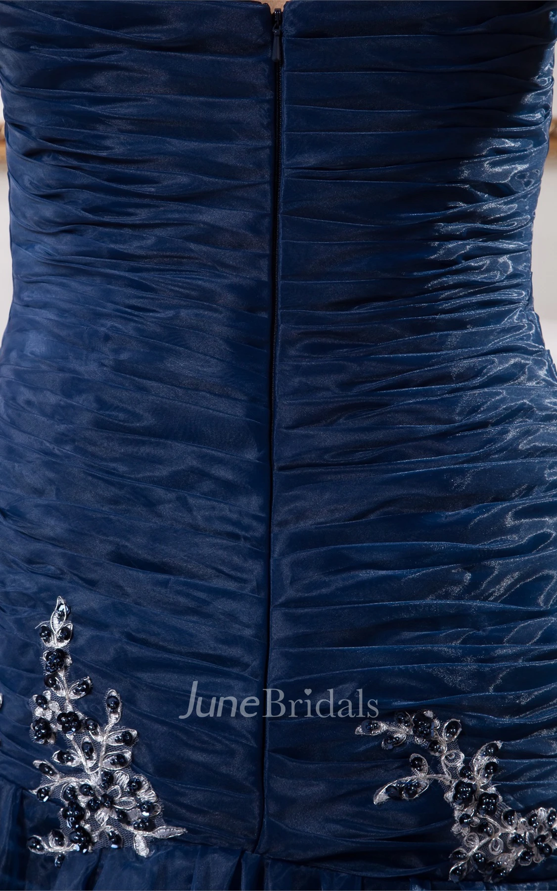 Sweetheart Criss-Cross A-Line Gown with Tiers and Appliques