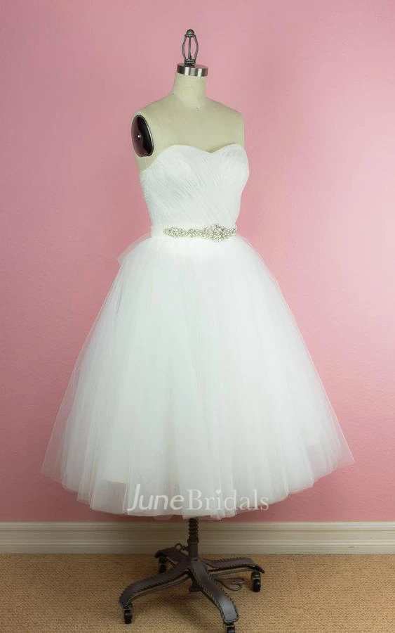 Sweetheart Criss Cross Tulle Short Dress With Waist Jewellery