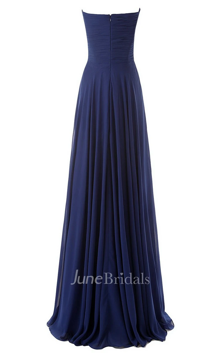 Simple Sweetheart Criss-cross Chiffon A-line Dress