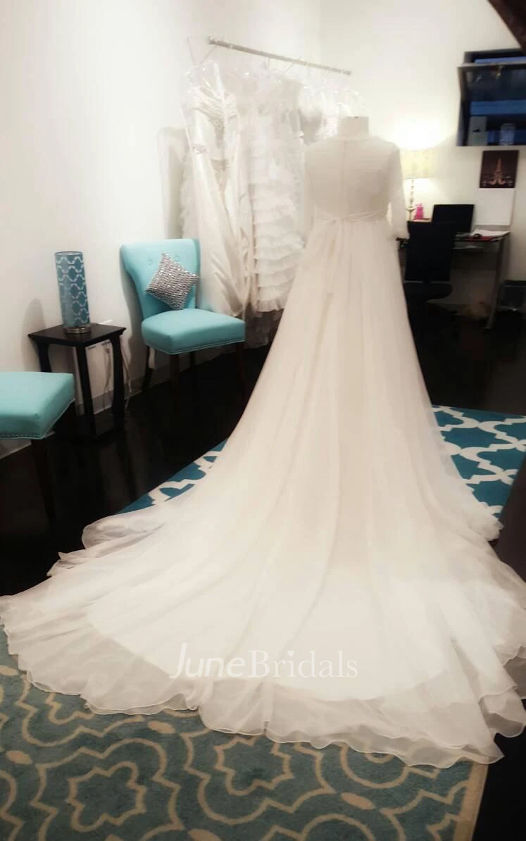 Empire Empire Chiffon Lace Weddig Dress