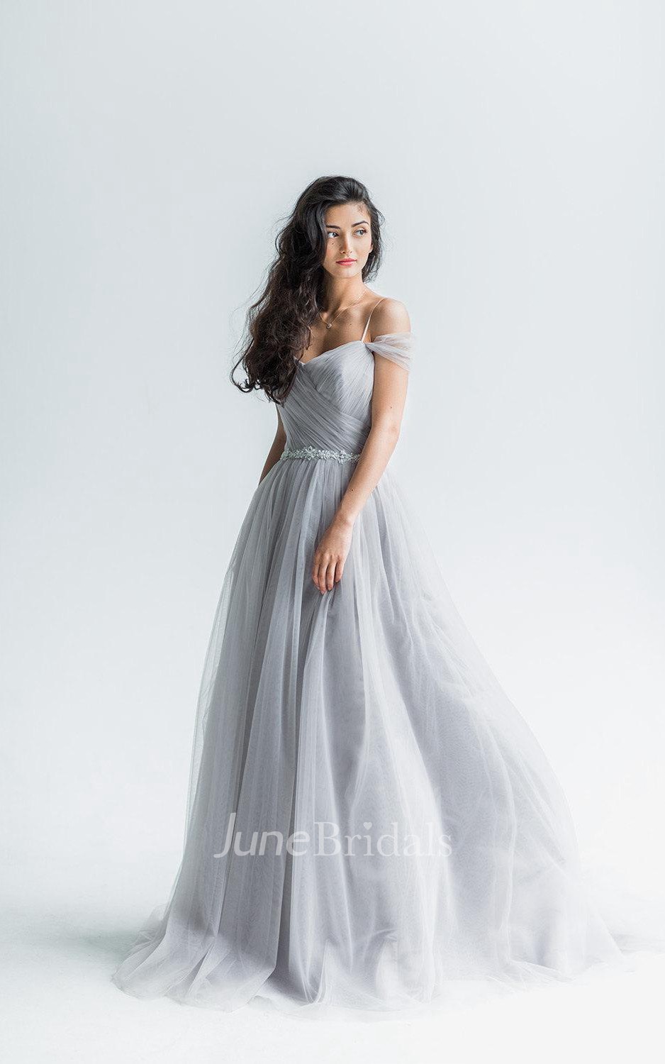 Spaghetti Tulle A-Line Criss Cross Dress With Waist