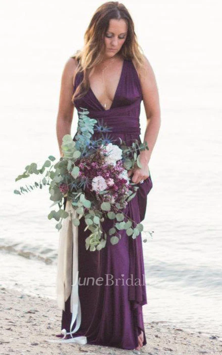 Poipu Plum Octopus Infinity Wrap Gown~ Wedding Special Occasion Prom Dress