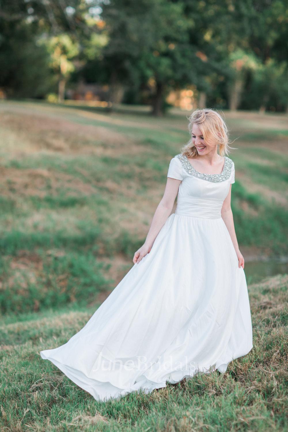 Short Taffeta Wedding Dress