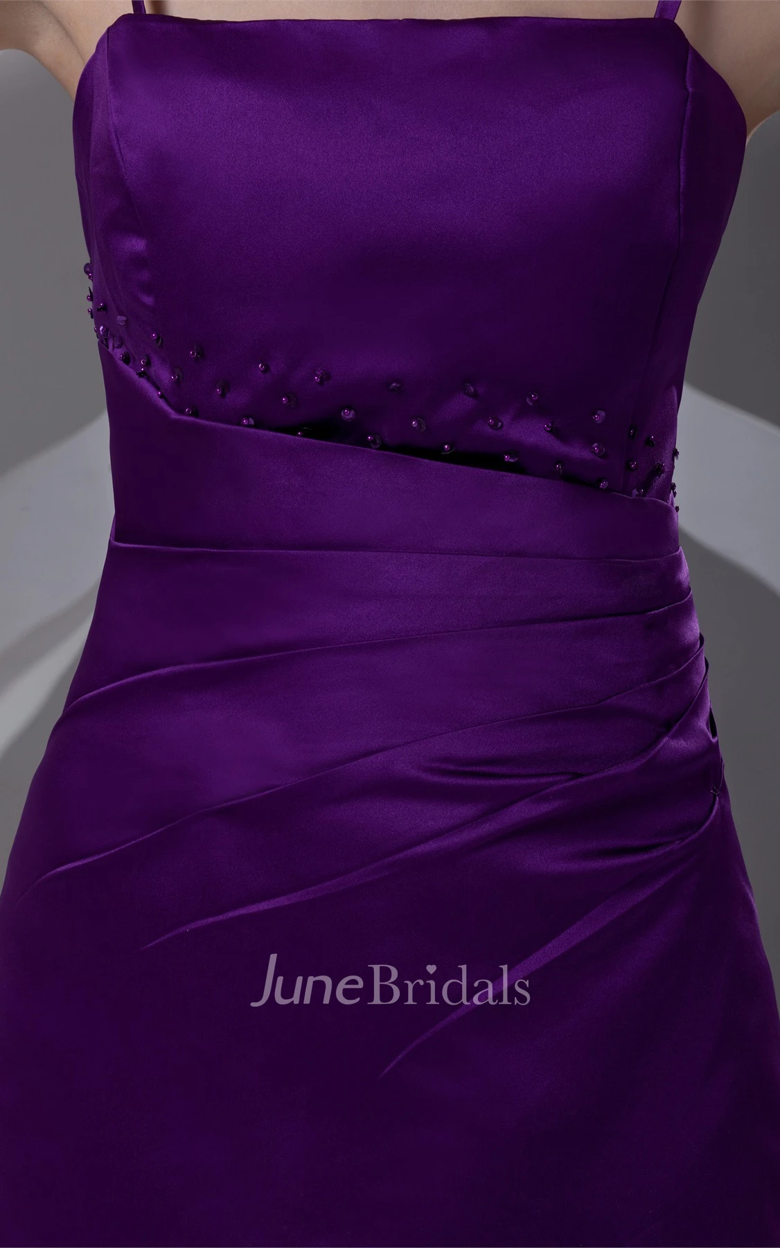 spaghetti-strap a-line gown with corset back and beading