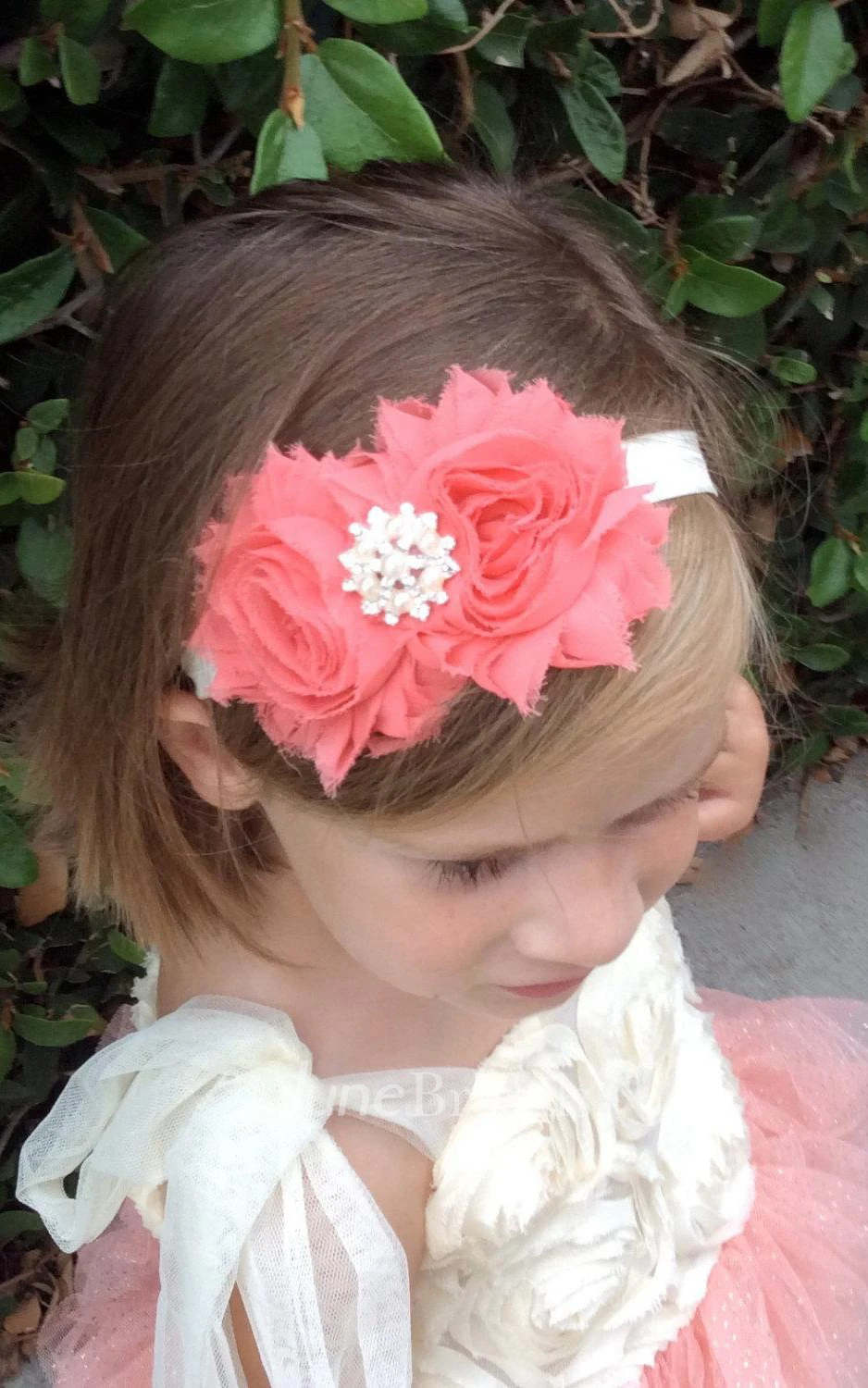 Bell Sleeve Ruffled Short Tulle Dress With Flower