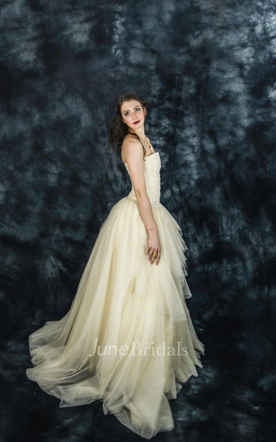 Strapped Tulle Lace Weddig Dress With Zipper Lace-Up Back