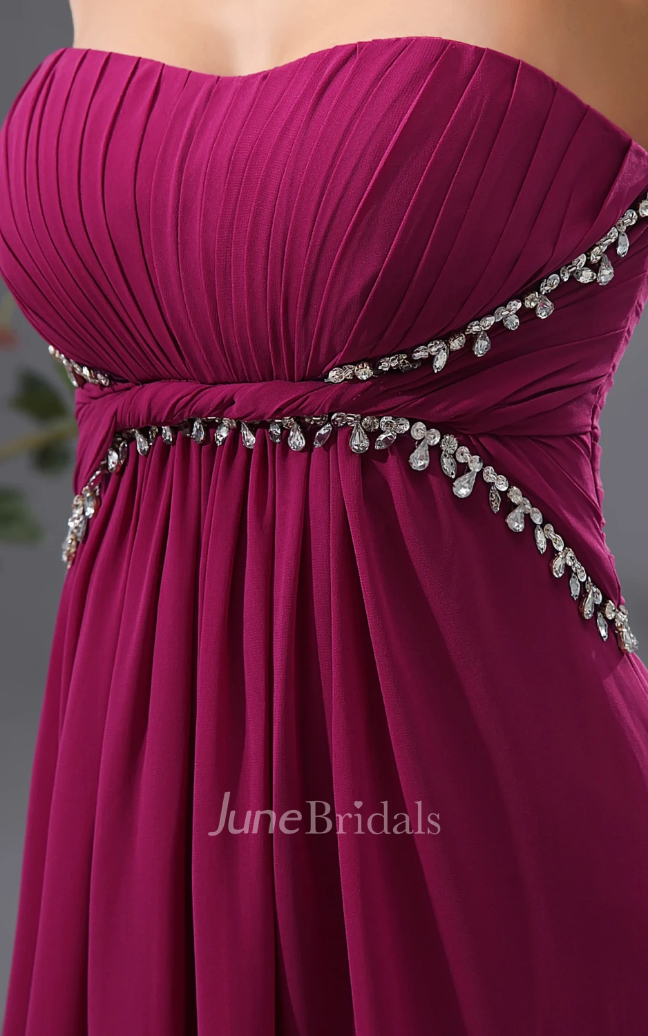 Graceful A-Line Sweetheart Sleeveless Gown With Pleats And Sequins