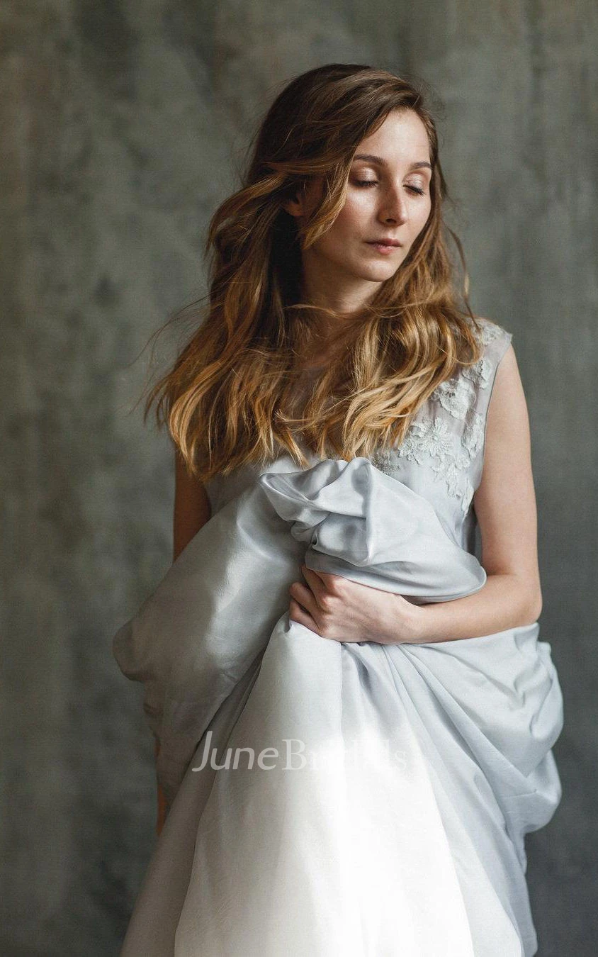 Chiffon&Lace Dress With Flower