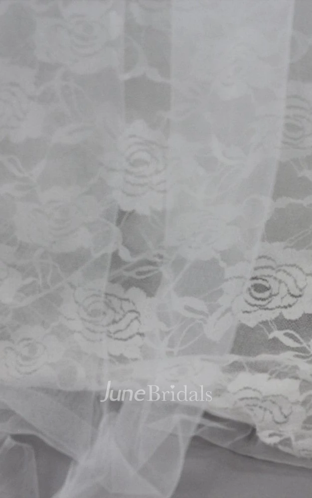 Rose Lace Sweetheart Ball Gown With Crisscross and Beading