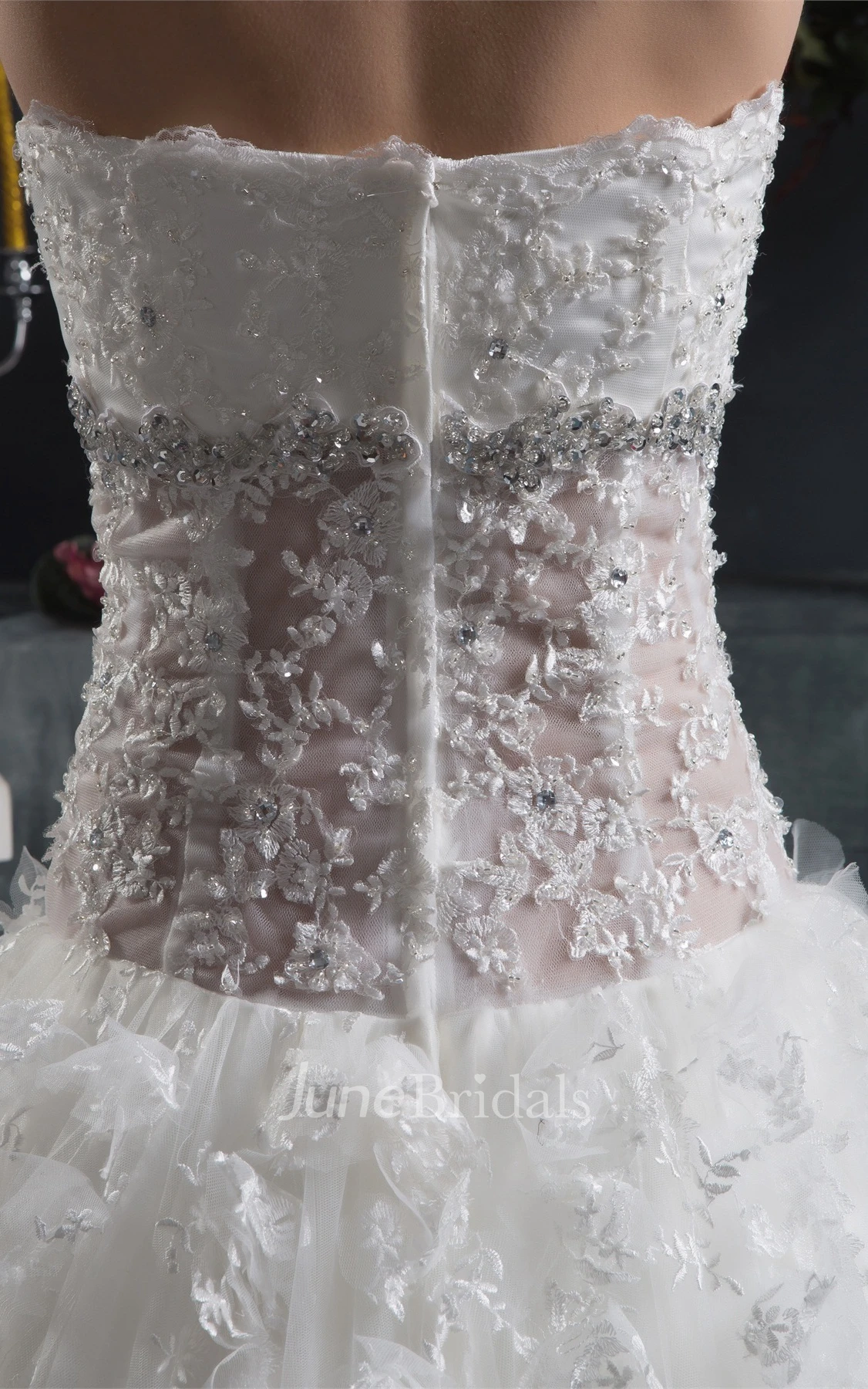 Sweetheart Lace Ball Gown with Beading and Illusion Waist