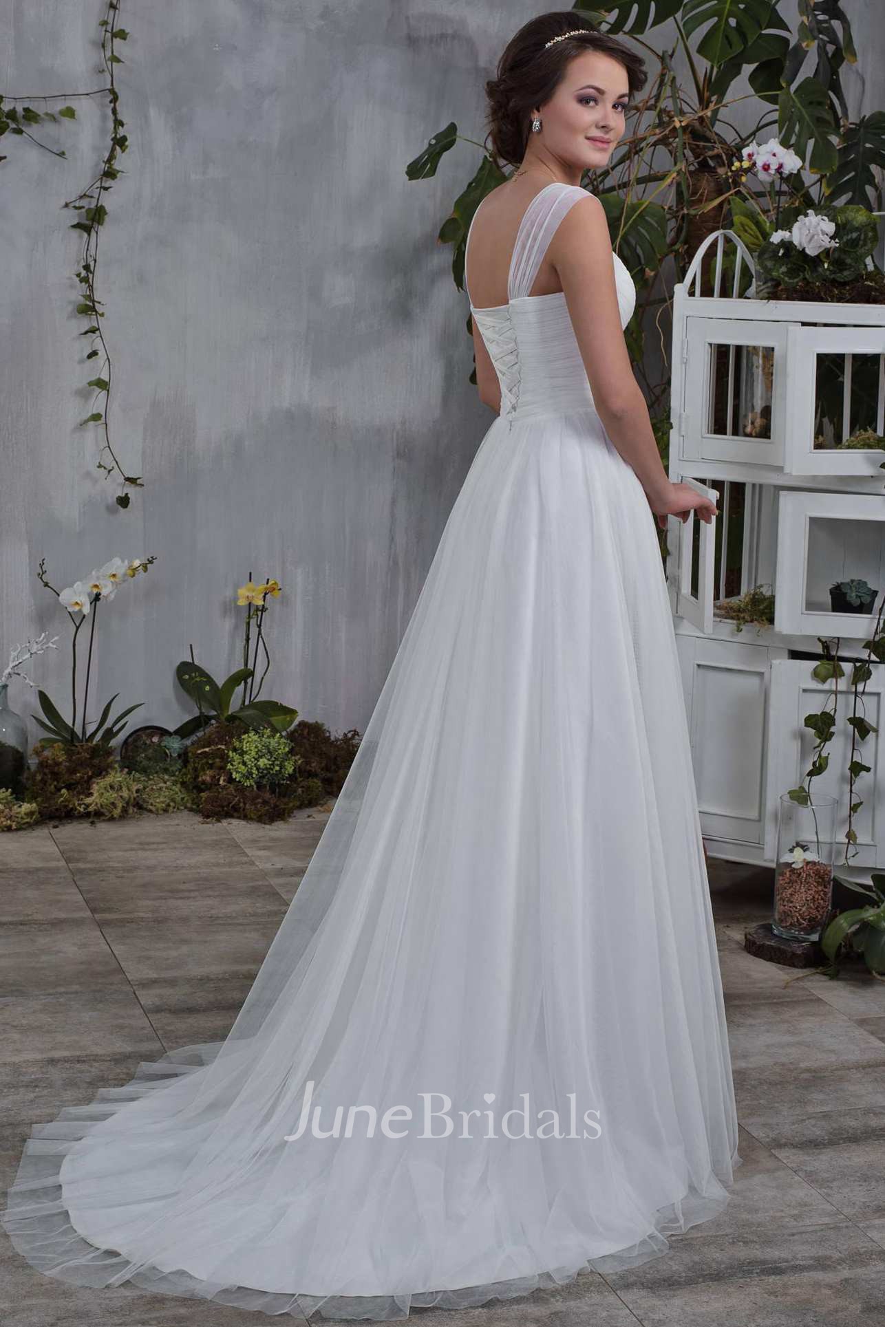 Cross Back Wedding Dress