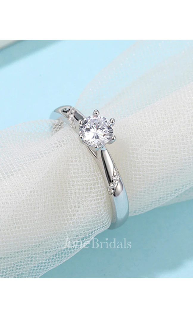 0.5 CT Moissanite 925 Silver Engagement Wedding Rings