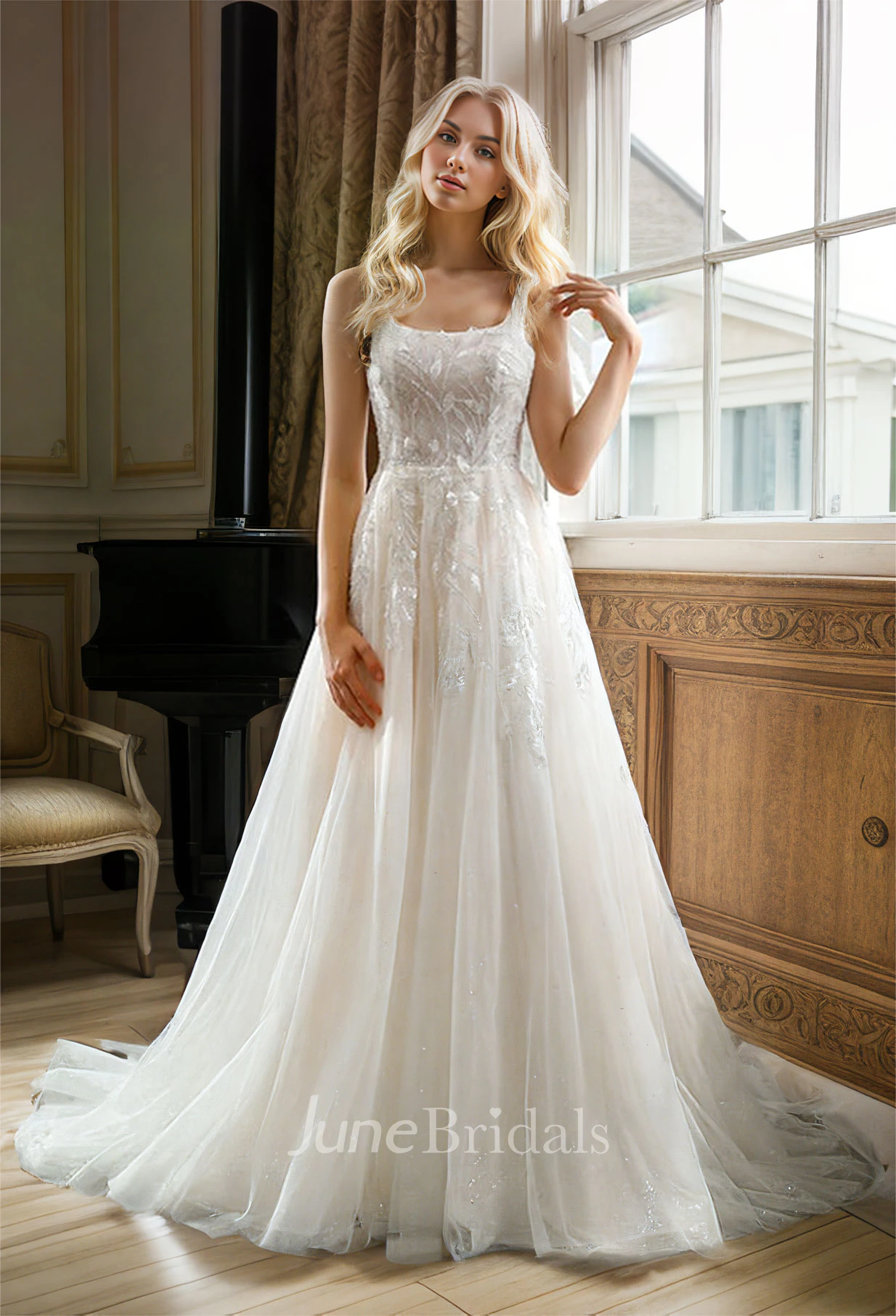 Sexy Lace Appliques Tulle A Line Bridal Wedding Dress Sexy Lace Appliques Tulle A Line Bridal Wedding Dress