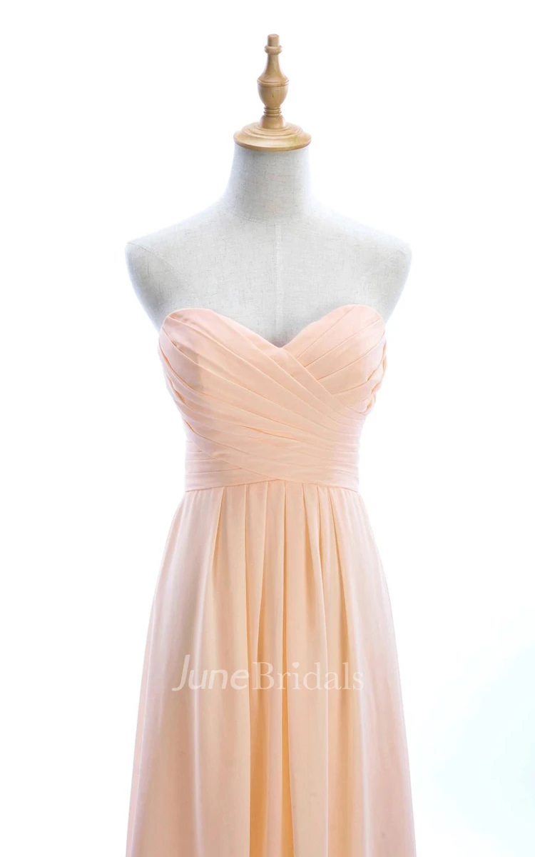 Strapless Ruched A-line Gown With Lace-up Back