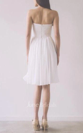 A-Line Short Sweetheart Chiffon Dress With Zipper Back