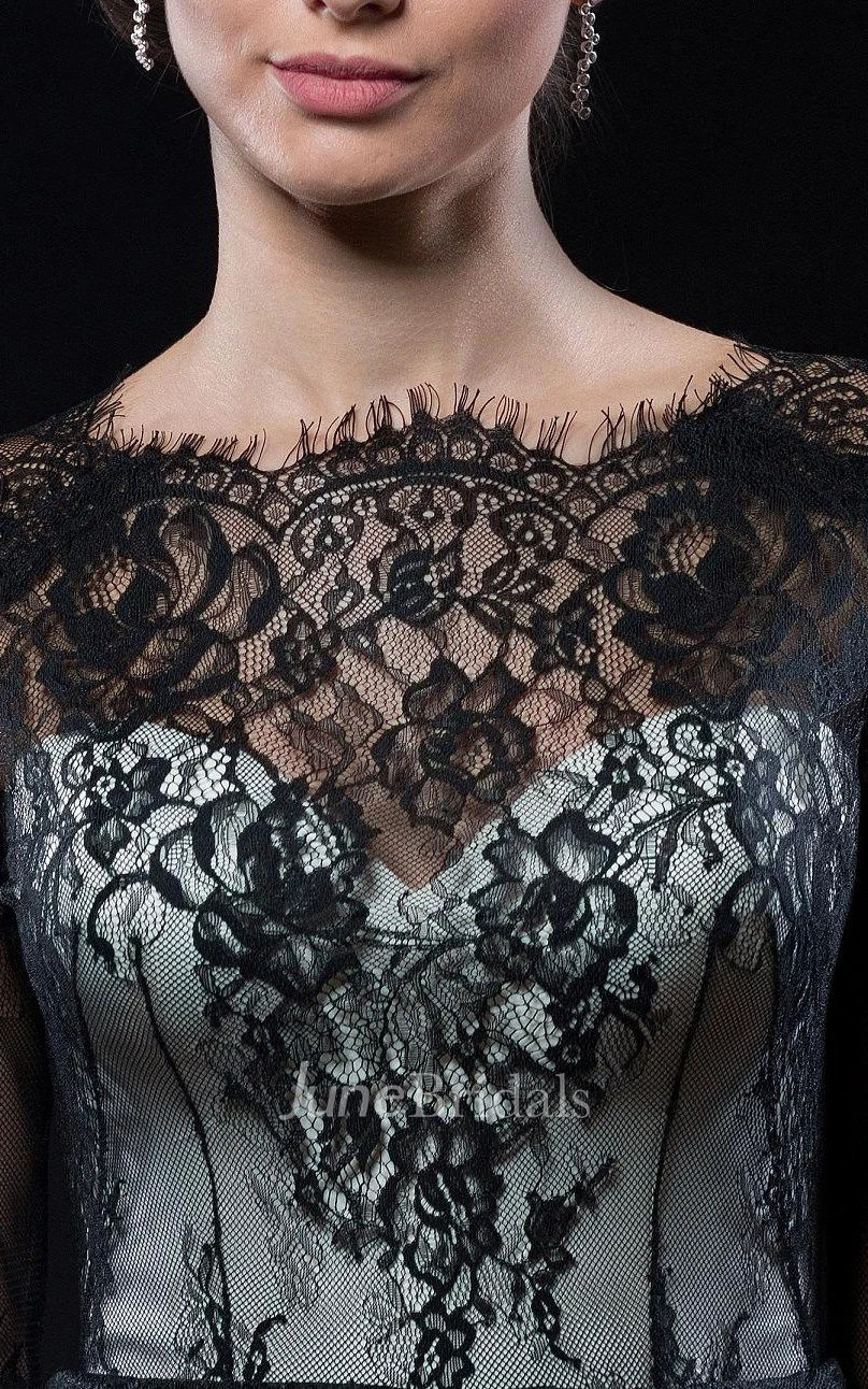 Delicate French Long-sleeve Lace Dress