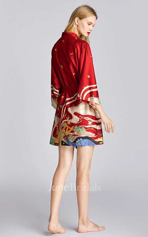 Casual Floral Bride Bridesmaid Short Robe