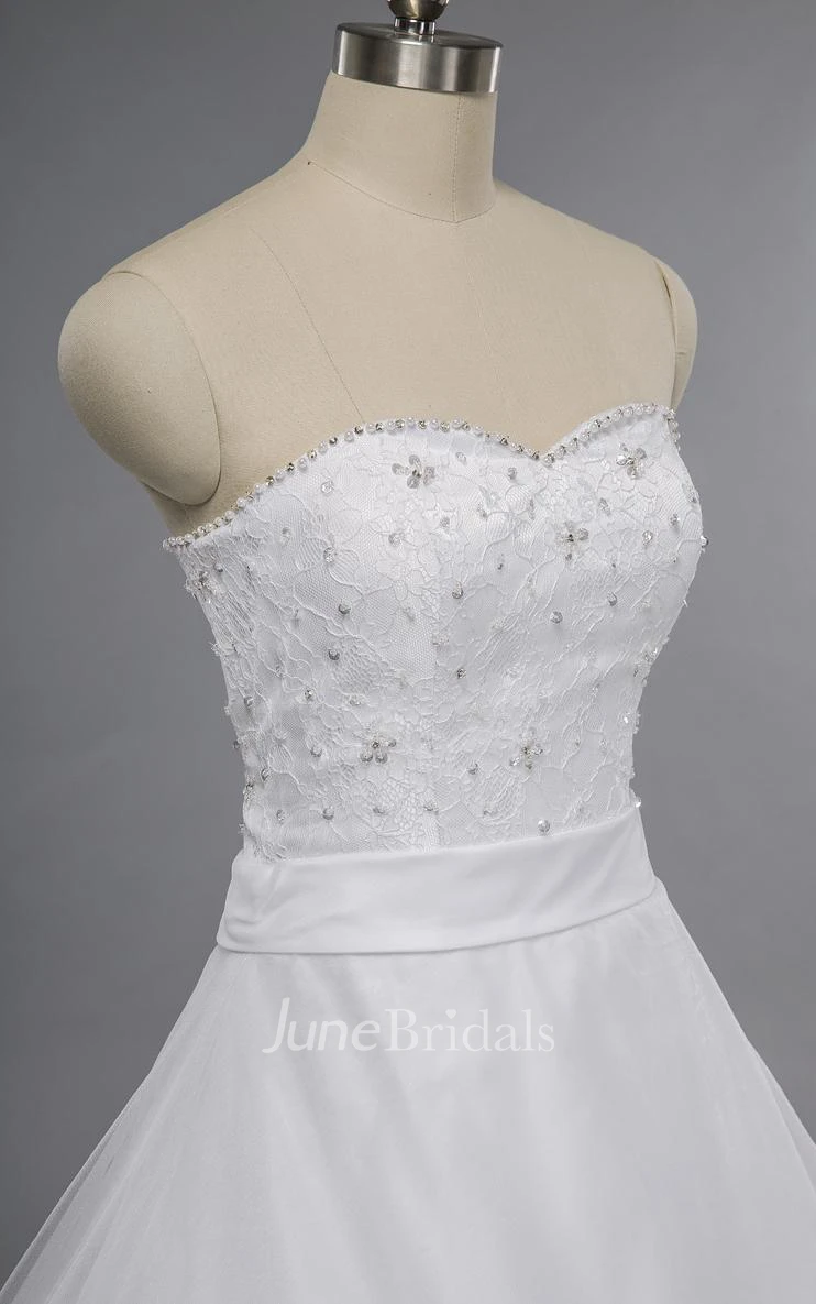 Ball Gown Maxi Sweetheart Sleeveless Bell Beading Zipper Keyhole Tulle Lace Sequins Dress