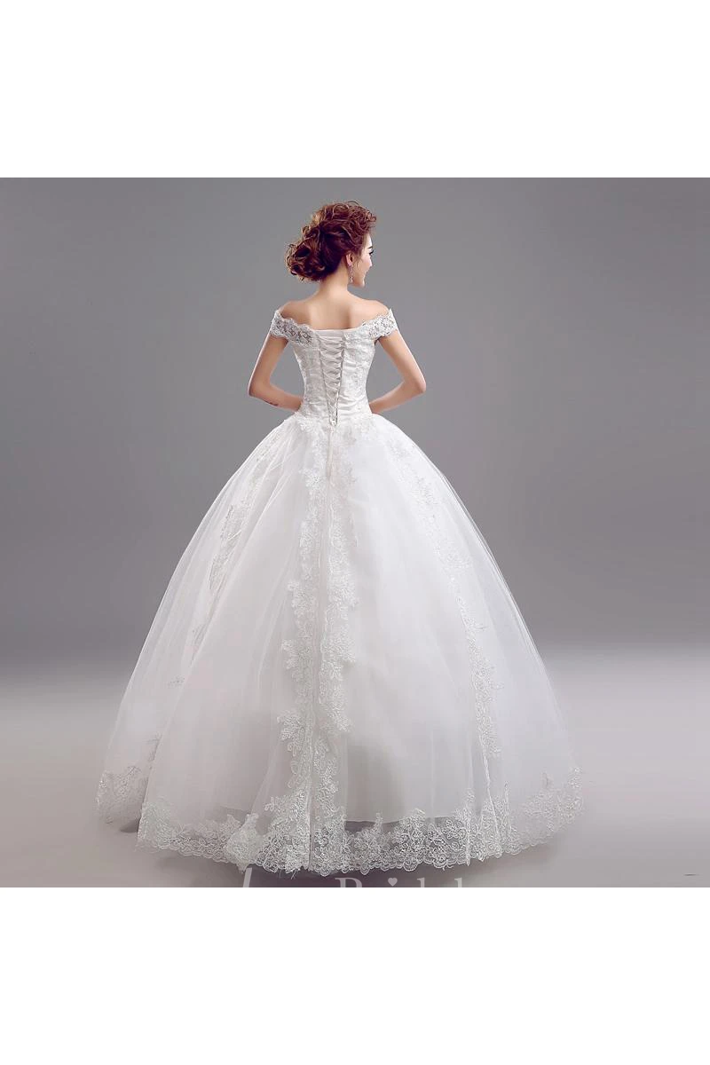 Princess Off-the-Shoulder Lace Wedding Dresses Ball Gown Lace-up
