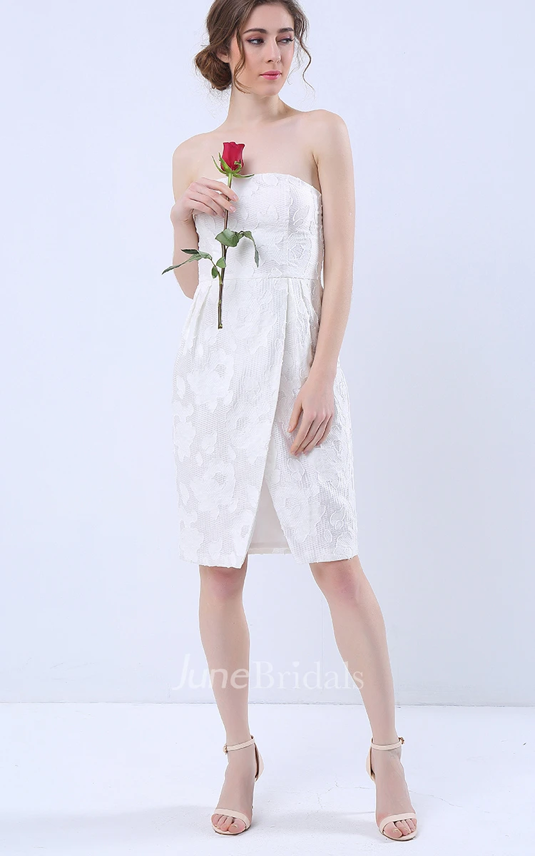 Detachable Straps Knee Length Dress with Slit