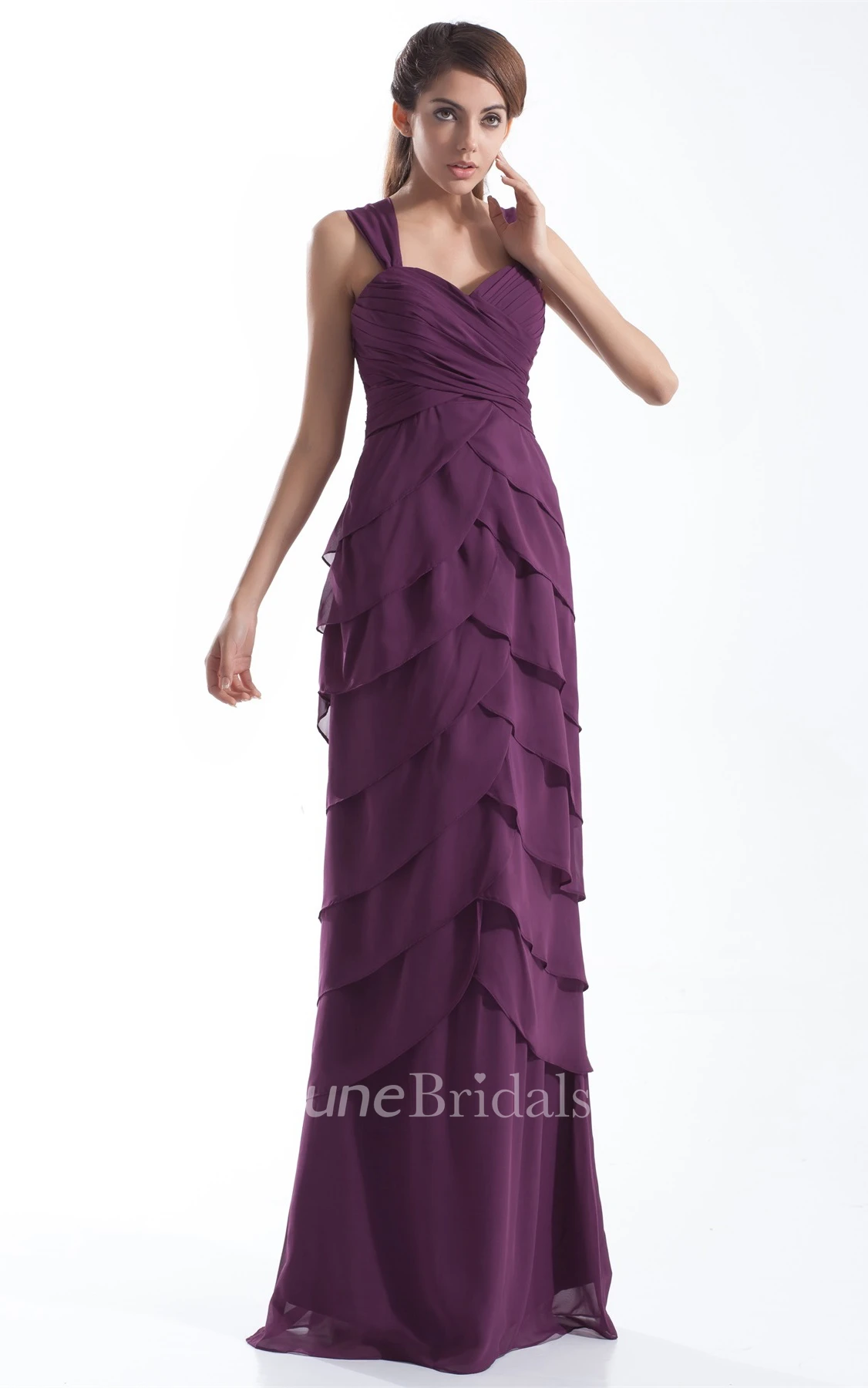 chiffon tiered sheath criss-cross dress with bolero