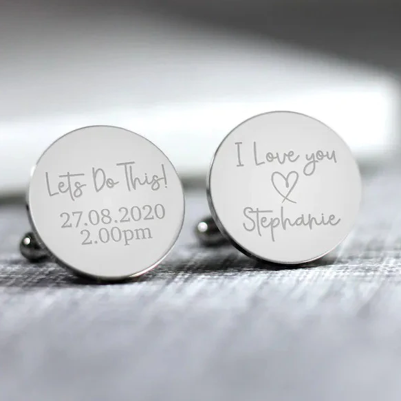 Personalised Engraved Groom Cufflinks