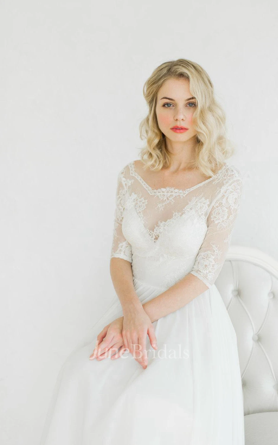 White Vintage Style Wedding Weddig Dress
