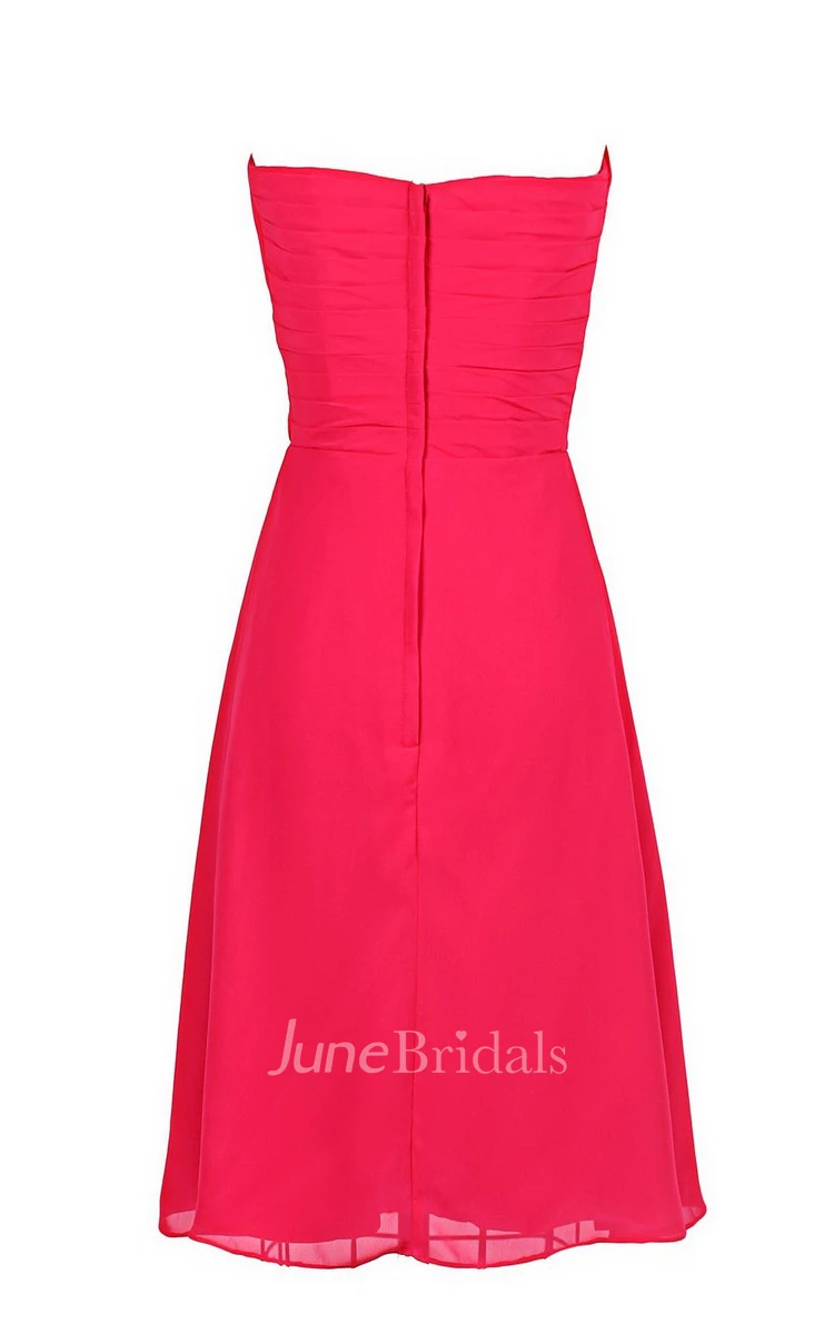 Sweetheart Short Chiffon Dress With Crisscross Ruching